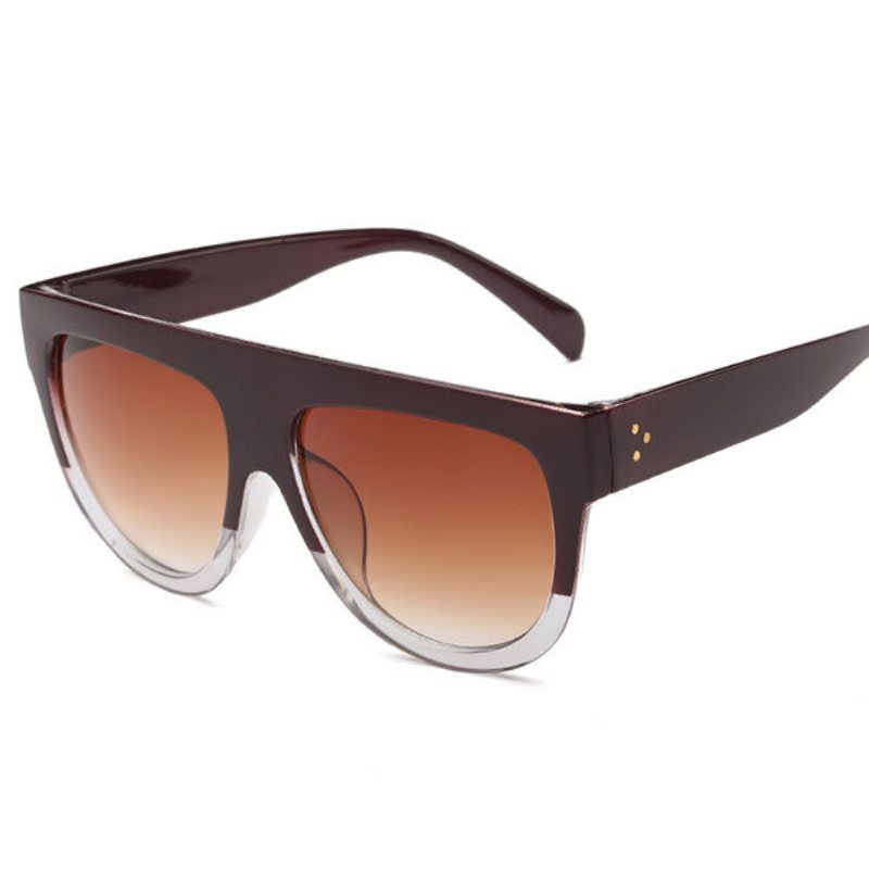 Damskie Klasyczne Przezroczyste Duże Okulary Anty-uv Outdoor Casual Unikalne Przeciwsłoneczne