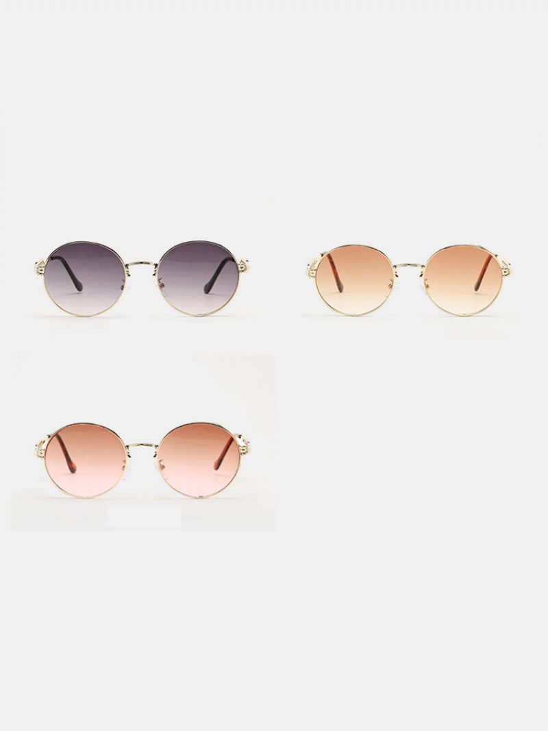 Jassy Unisex Casual Metalowe Małe Oprawki Gradient Temperament Ultrafioletowe Okrągłe Okulary Przeciwsłoneczne
