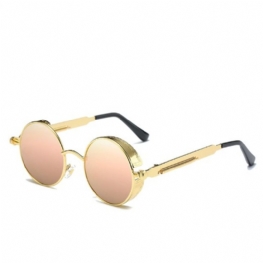 Mężczyźni Kobiety Okrągłe Soczewki Metalowa Rama Outdoor Uv400 Steampunk Regulowane Okulary Przeciwsłoneczne Z Polaryzacją