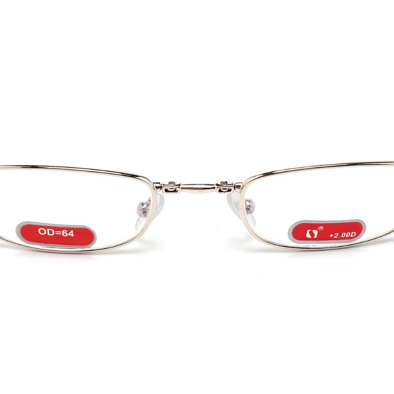 Męskie Damskie Składane Miedziane Metalowe Ramki Vision Care Trwałe Okulary Do Czytania Z Etui