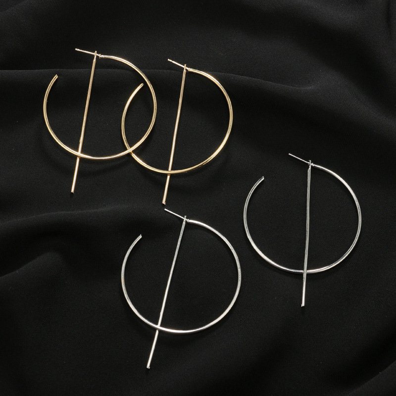 Moda Duże Kolczyki Hollow Duży Okrągły Pasek Ear Stud Hoop Akcesoria Do Uszu Biżuteria Dla Kobiet