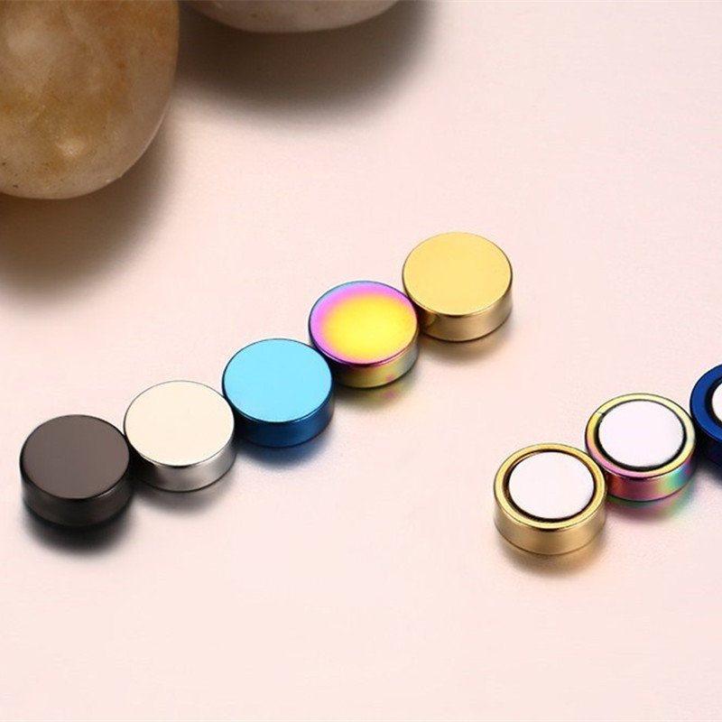 Punk Magnetic No Pierced Mens Kolczyki Okrągłe Klipsy Ze Stali Nierdzewnej Dla Kobiet Mężczyzn