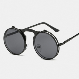Retro Metal Punk Steam Flip Okulary Hipster Przeciwsłoneczne
