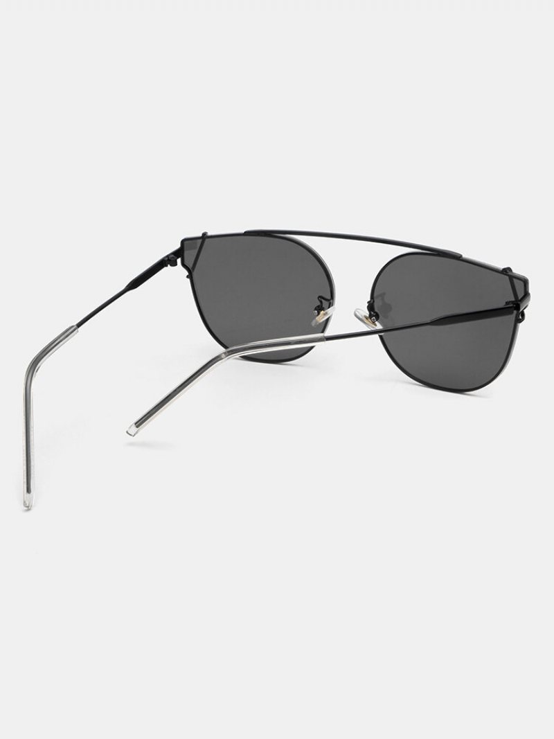 Unisex Metalowa Pełna Oprawka W Kształcie Kociego Oka Pc Obiektyw Anty-uv Zewnętrzna Osłona Przeciwsłoneczna Modne Okulary Przeciwsłoneczne