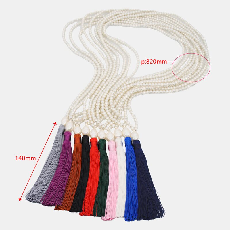 10 Kolorów Czeska Perła Naszyjnik Z Koralików Rhinestone Tassel Wisiorek Sweter Łańcuch