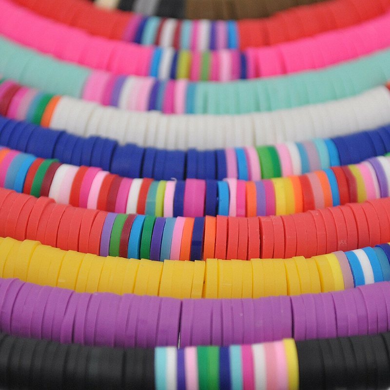6mm Glina Polimerowa Naszyjnik Miękka Ceramika Choker 10 Kolorów Surfer Koraliki Kołnierz Ręcznie Robiony Łańcuszek Do Obojczyka
