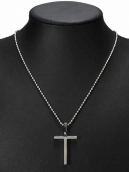Klasyczny Naszyjnik Z Krzyżem Ze Stali Nierdzewnej W Stylu Vintage