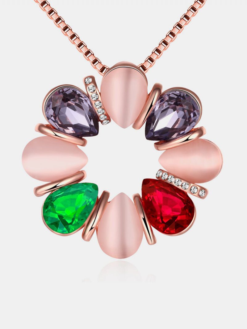 Luksusowy Naszyjnik Dla Kobiet Bukiet Rhinestone Opal Szklany Kryształowy