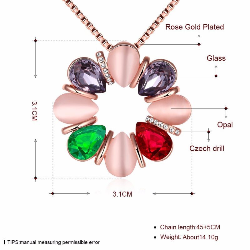 Luksusowy Naszyjnik Dla Kobiet Bukiet Rhinestone Opal Szklany Kryształowy