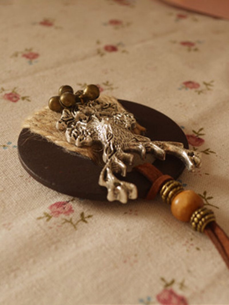 Naszyjnik Damski Vintage W Kształcie Zwierząt Christmas Elk Bells Długi Sweter Chain