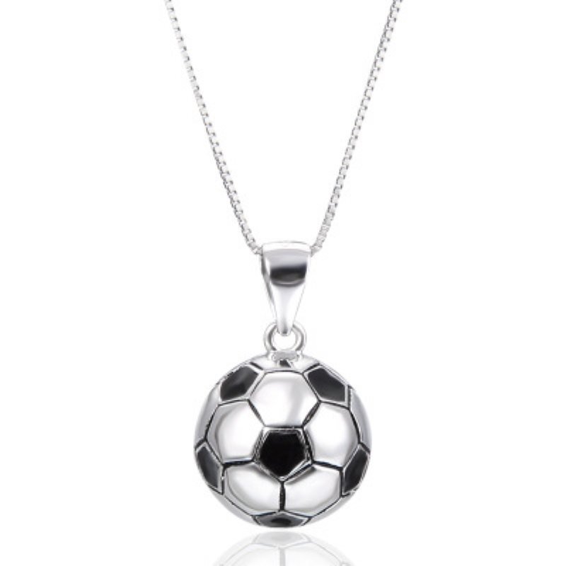 Nowe Akcesoria Piłkarskie S925 Sterling Silver Piłka Nożna Wisiorek Moda Charakter Naszyjnik Minimalna Wielkość Zamówienia 1 Szt
