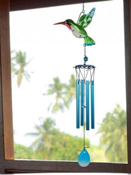 1 Pc Kolorowe Dragonfly Hummingbird Wisiorek Bell Tube Wiatr Kuranty Kryty Na Zewnątrz Ogród Wystrój Domu Ozdoby