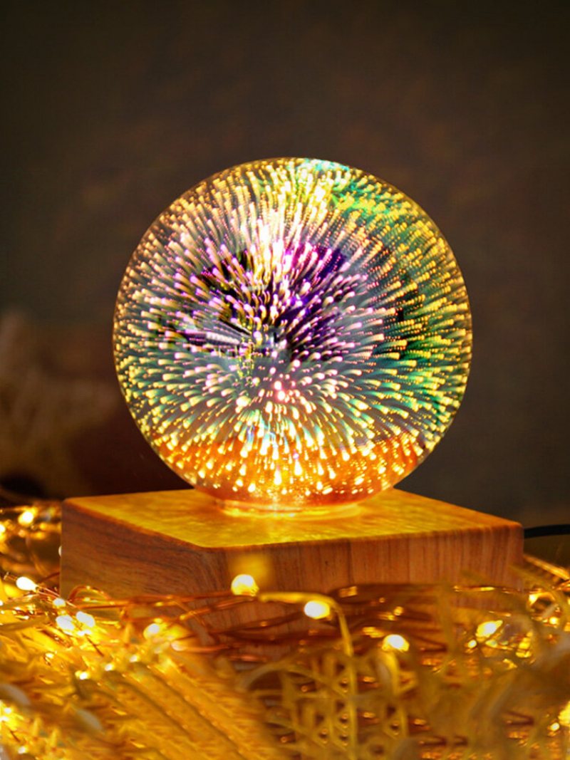 1 Pc Led 3d Fajerwerk Gwiaździste Niebo Wzór Miłosny Lampka Nocna Dekoracja Sypialni Kolorowa Atmosfera Lampa Stołowa