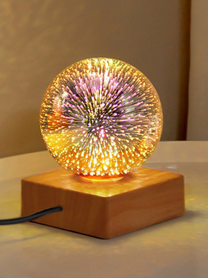 1 Pc Led 3d Fajerwerk Gwiaździste Niebo Wzór Miłosny Lampka Nocna Dekoracja Sypialni Kolorowa Atmosfera Lampa Stołowa