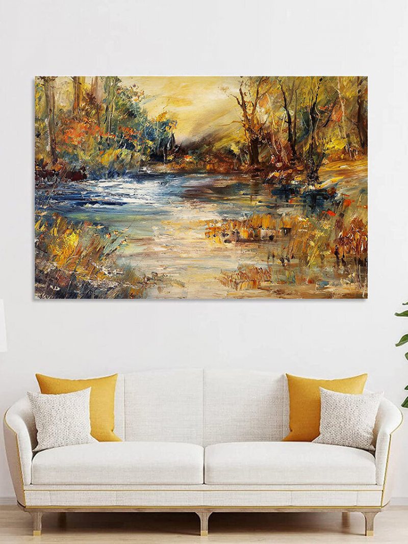 1 Pc Unframed Płótno Naturalny Obraz Olejny Z Krajobrazem Dekoracja Do Domu Do Sypialni Obrazy Na Ścianę