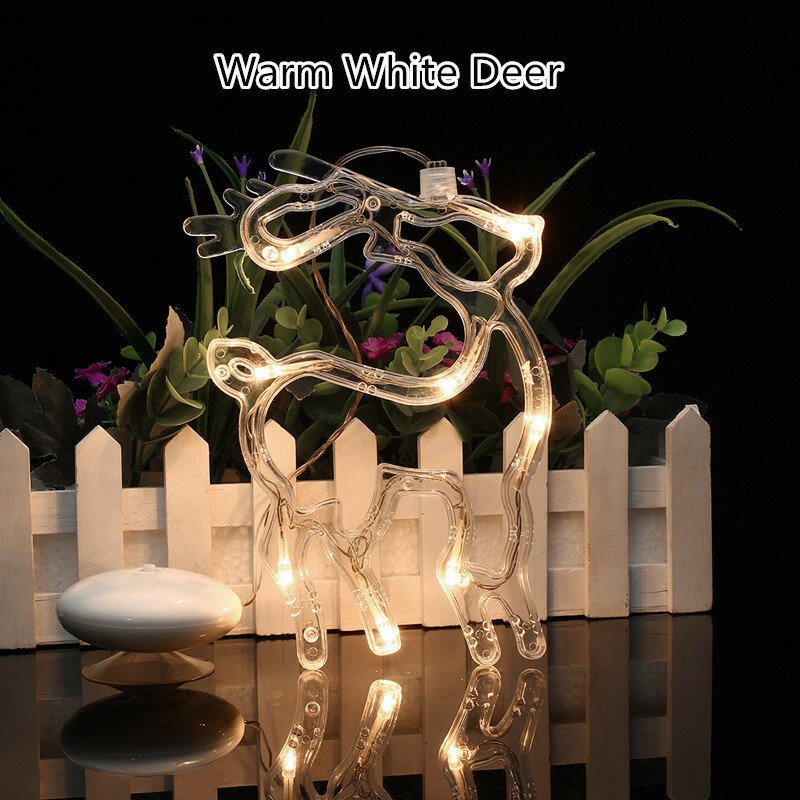 1 Szt. Wisiorek Na Okno Świąteczne Led Light Glass Window Sucker Lampa Home Decoration Zasilanie Bateryjne