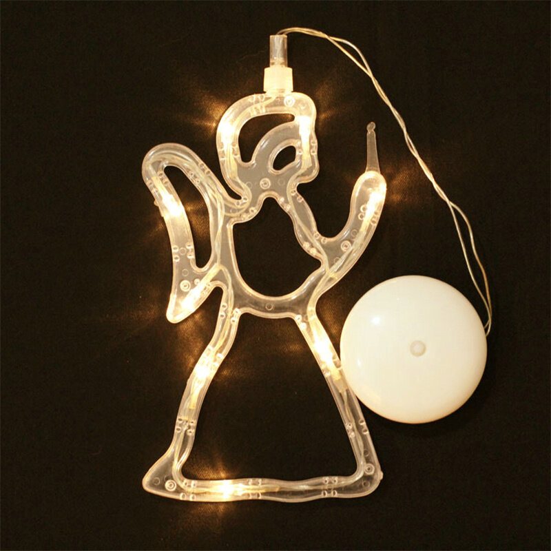 1 Szt. Wisiorek Na Okno Świąteczne Led Light Glass Window Sucker Lampa Home Decoration Zasilanie Bateryjne