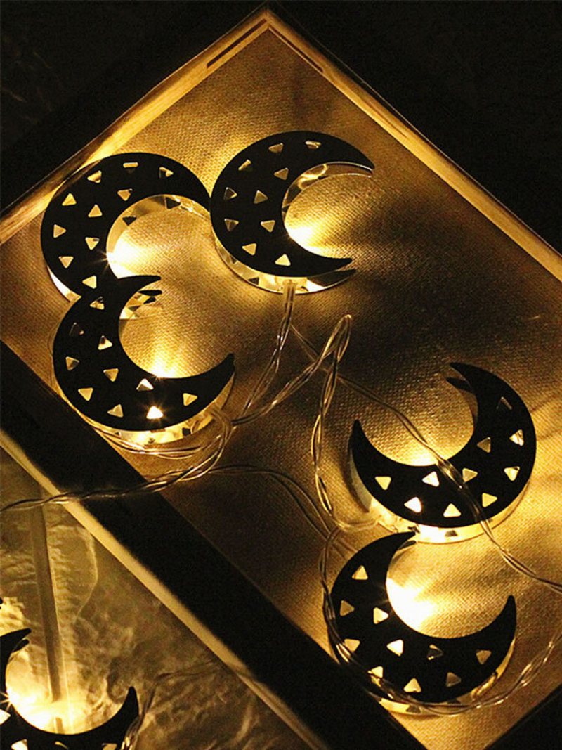 10 Girlanda Żarówkowa Led Lampa W Kształcie Łąkotki Home Decor Dla Islamu Eid Ramadan Światło Księżyca