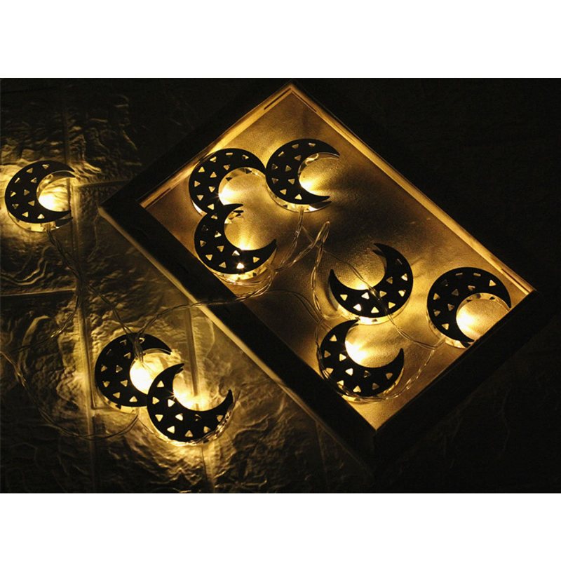 10 Girlanda Żarówkowa Led Lampa W Kształcie Łąkotki Home Decor Dla Islamu Eid Ramadan Światło Księżyca