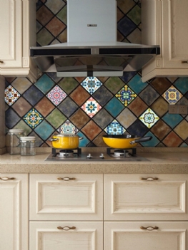 10 Sztuk Samoprzylepne Rocznika Płytki Ceramiczne Kuchnia Łazienka Ściana Podłoga Diy Kalkomanie Naklejka Decor