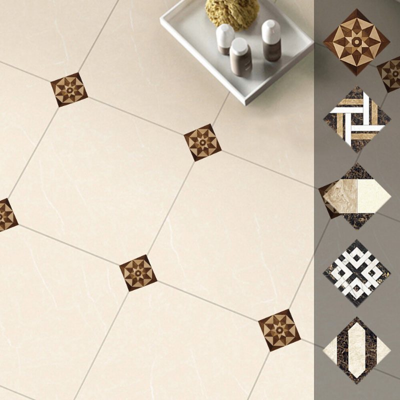 10 Sztuk/zestaw Płytki Ceramiczne Naklejki Ścienne Samoprzylepne Art Przekątna Kij Podłogowy Diy Dekoracje Do Domu Salon
