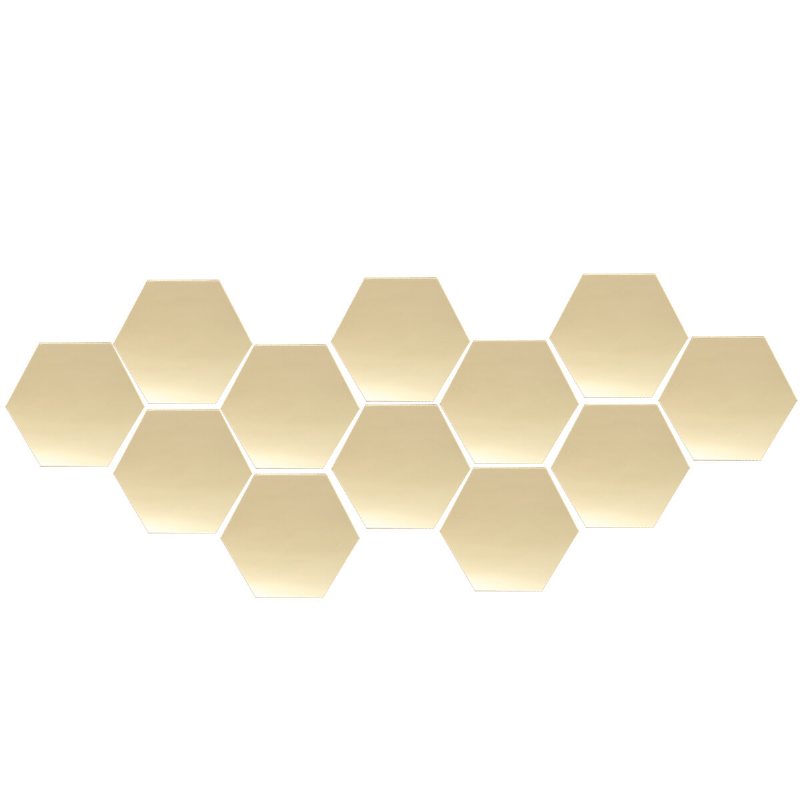 12 Sztuk 3d Diy Lustro Sześciokątne Winylowe Zdejmowane Naklejki Ścienne Kalkomania Ozdoby Do Dekoracji Domu