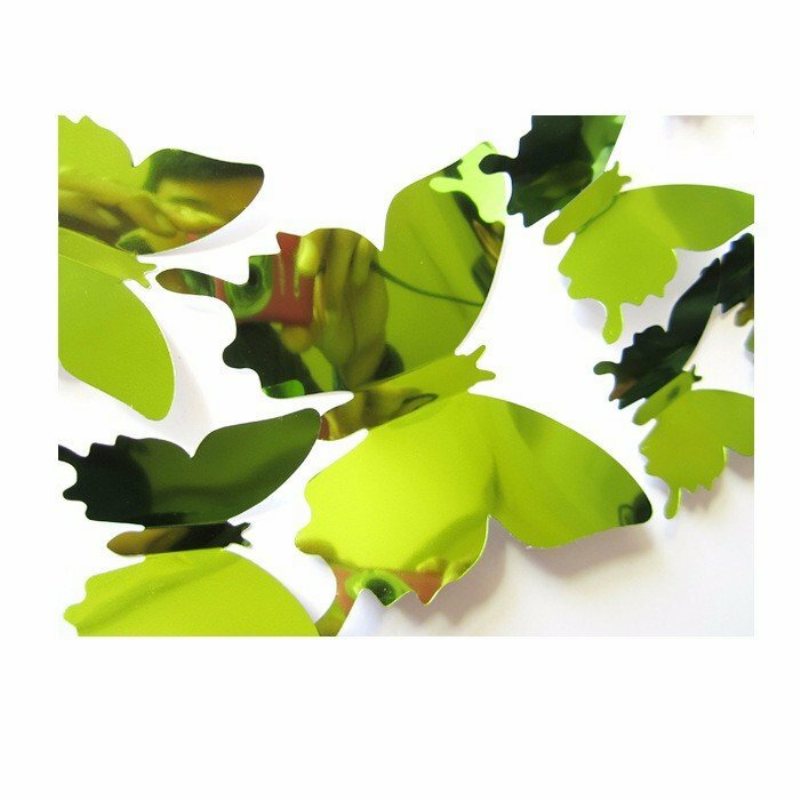 12 Sztuk 5 Kolory 3d Powierzchni Lustra Motyl Art Aplikacja Lodówka Magnes Naklejki Ścienne