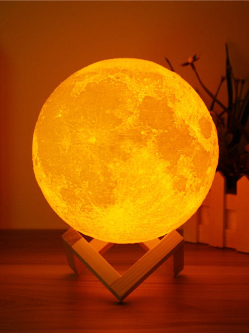 15cm 3d Magiczna Dwukolorowa Lampa Księżycowa Usb Ładowanie Led Lampka Nocna Czujnik Dotykowy Velantine Prezent