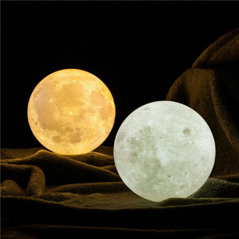 15cm 3d Magiczna Dwukolorowa Lampa Księżycowa Usb Ładowanie Led Lampka Nocna Czujnik Dotykowy Velantine Prezent