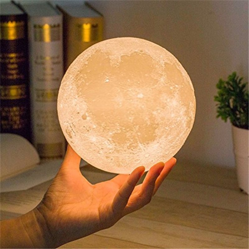 15cm 3d Magiczna Dwukolorowa Lampa Księżycowa Usb Ładowanie Led Lampka Nocna Czujnik Dotykowy Velantine Prezent