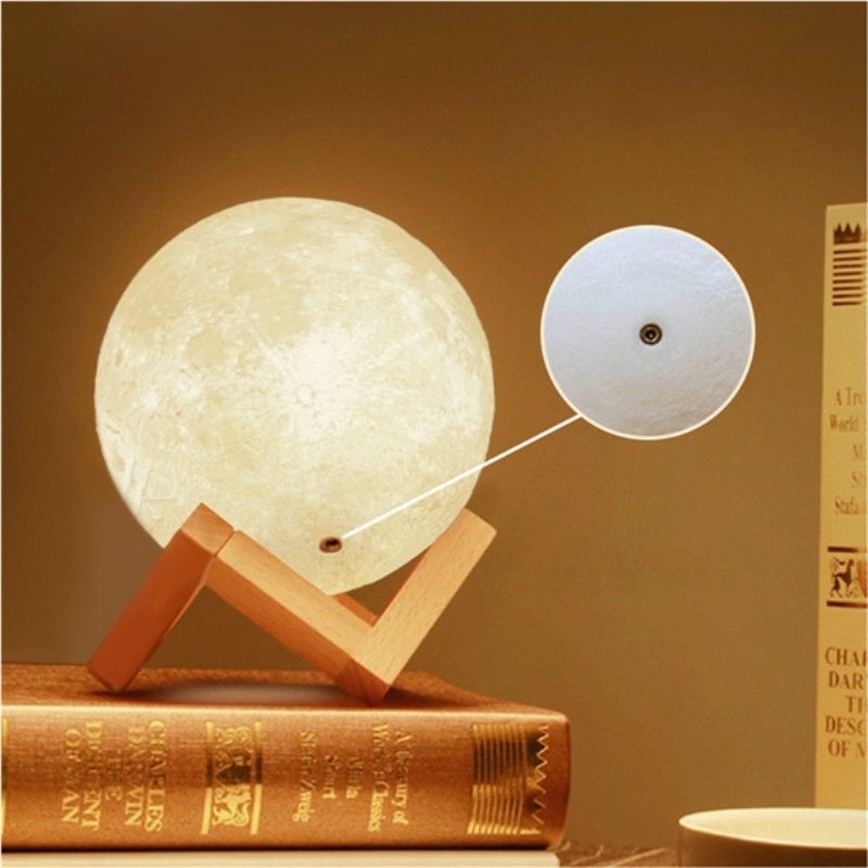 15cm 3d Magiczna Dwukolorowa Lampa Księżycowa Usb Ładowanie Led Lampka Nocna Czujnik Dotykowy Velantine Prezent
