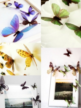 18 Sztuk 3d Motyl Naklejki Ścienne Pvc Kolorowa Pasta Wystrój Domu