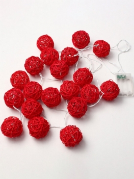 20 Led Rattan Ball String Light Set Home Garden Fairy Kolorowa Lampa Wedding Party Decor