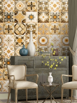 20 Szt. Symulacja Kolorów Retro Naklejki Na Kafelki Home Decoration Samoprzylepne Wodoodporne Ścienne Diy Podłogowe