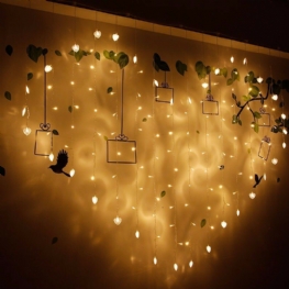 2x1m 128 Led W Kształcie Serca W Kurtyna Świetlna Home Decor Uroczystości Festiwal Ślub