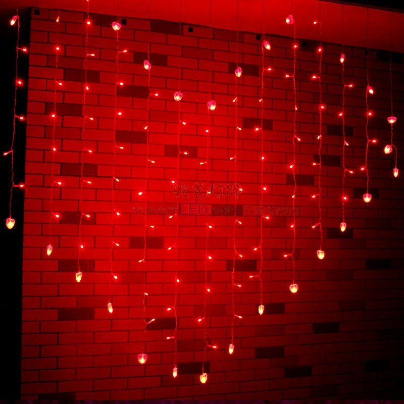 2x1m 128 Led W Kształcie Serca W Kurtyna Świetlna Home Decor Uroczystości Festiwal Ślub
