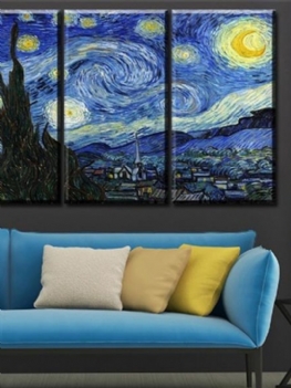 3 Sztuk Niebo Unframed Obraz Olejny Na Płótnie Tajemniczy Wall Art Salon Wystrój Domu