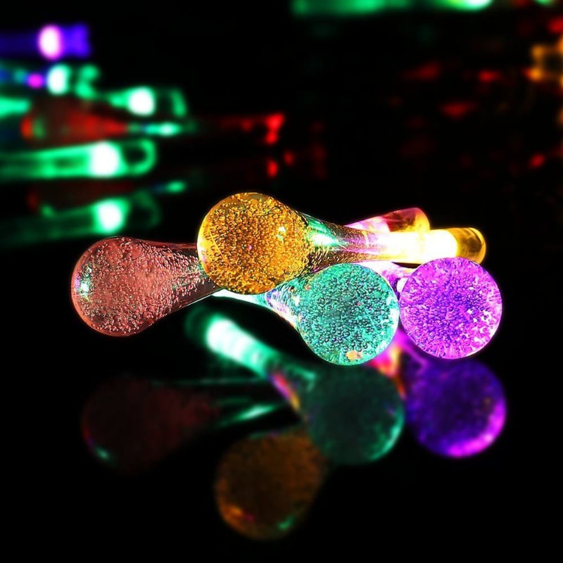 30 Led Zasilany Baterią Raindrop Fairy String Light Outdoor Xmas Wedding Garden Party Decor