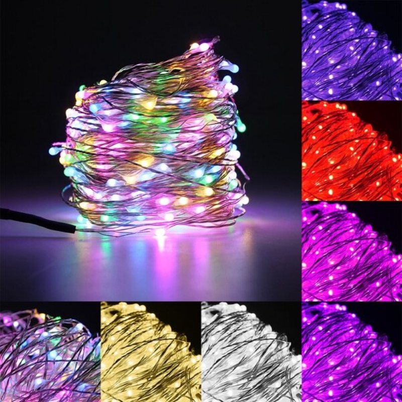 30m Led Srebrny Drut Wróżka Girlanda Żarówkowa Świąteczna Lampa Weselna 12v Home Deco