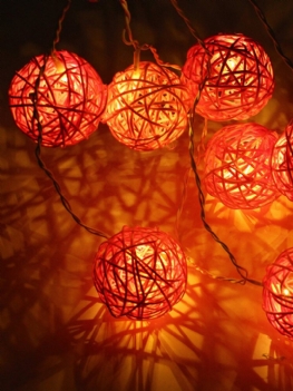 35 Led Rattanowa Kulka Girlanda Żarówkowa Home Garden Fairy Kolorowa Lampa Wesele