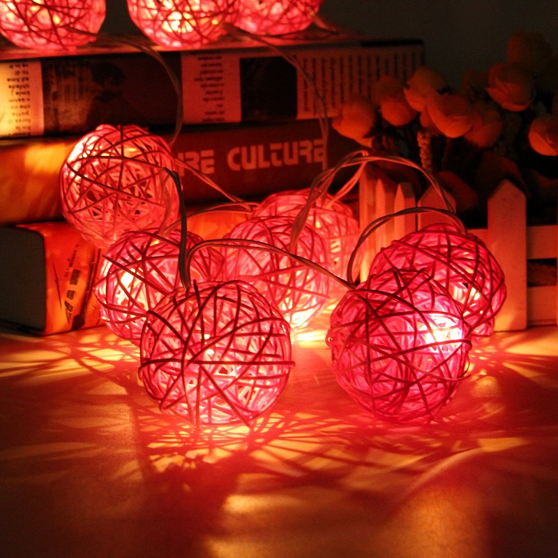 35 Led Rattanowa Kulka Girlanda Żarówkowa Home Garden Fairy Kolorowa Lampa Wesele