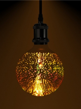 3d Fajerwerki E27 G125 Led Retro Edison Decor Szklana Żarówka Lampa Ac85-265v Cafe Home