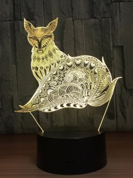 3d Fox Night Light Lampy Stołowe Złudzenie Optyczne 7 Świateł Zmieniających Kolor Lampa Stołowa Led