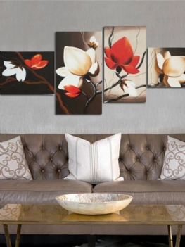 4 Sztuk Unframed Kwiat Nowoczesne Malarstwo Na Płótnie Wall Art Picture Salon Wystrój Domu
