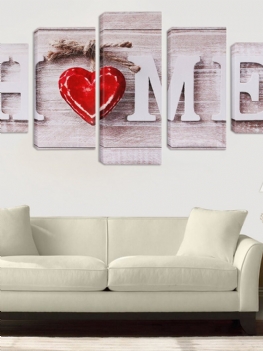 5 Sztuk Miłość Domu Płótnie Malarstwo Wall Art Sypialnia Salon Wystrój Unframed