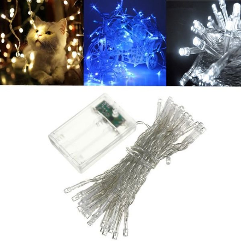 5m Led Zasilany Z Baterii Funky On Migocząca Lampa Fairy String Lights Party Festival Home Decor
