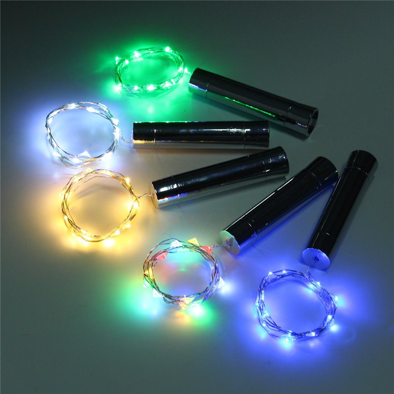 90cm 15leds Butelka Wina String Lights W Kształcie Korka Srebrny Drut Starry Lamp Party Christmas Decor