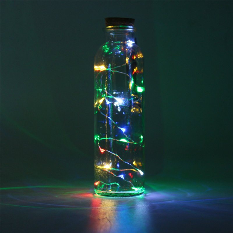 90cm 15leds Butelka Wina String Lights W Kształcie Korka Srebrny Drut Starry Lamp Party Christmas Decor