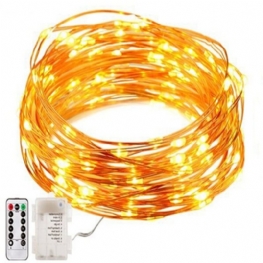 Arilux® Zasilany Bateryjnie 8 Trybów Wodoodporny 50 Diod Led Miedziana Girlanda Żarówkowa Z Pilotem