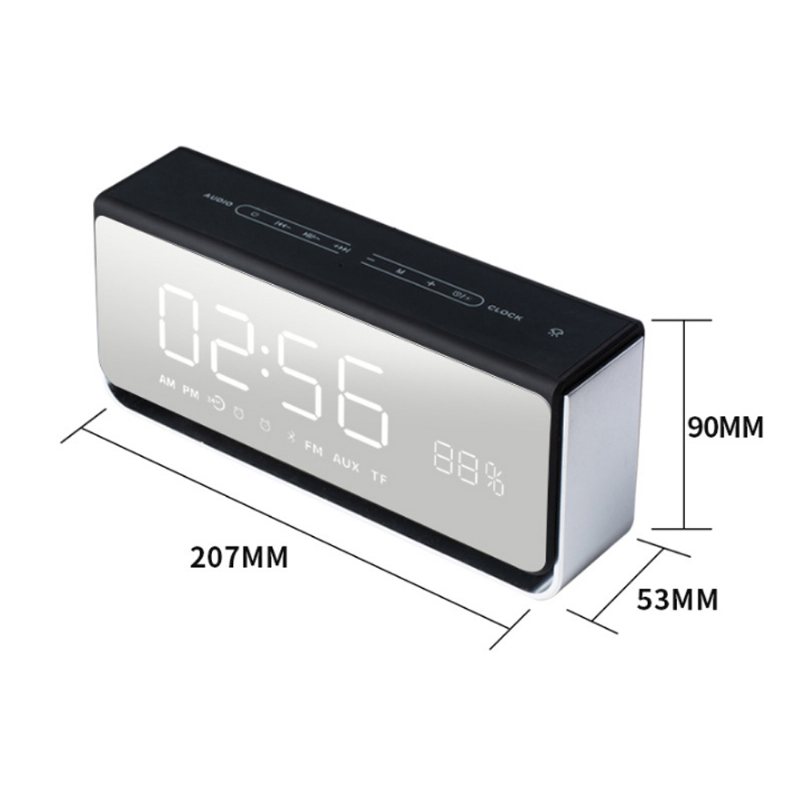 Bezprzewodowy Wyświetlacz Led Zegar Obsługa Dźwięku Bluetooth Karta Tf Fm Touch Lampka Nocna Hotel Podwójny Budzik Głośnik Połączenie W Trybie Głośnomówiącym